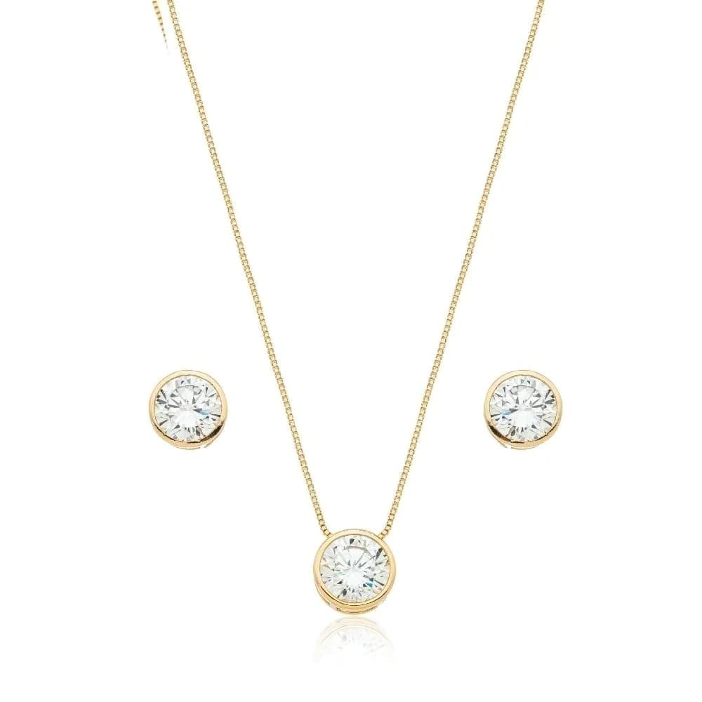 Conjunto Colar + Brinco Ponto de Luz - imagem 1