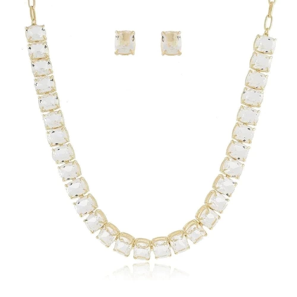 Conjunto Colar + Brinco Riviera Gold Mini - imagem 1