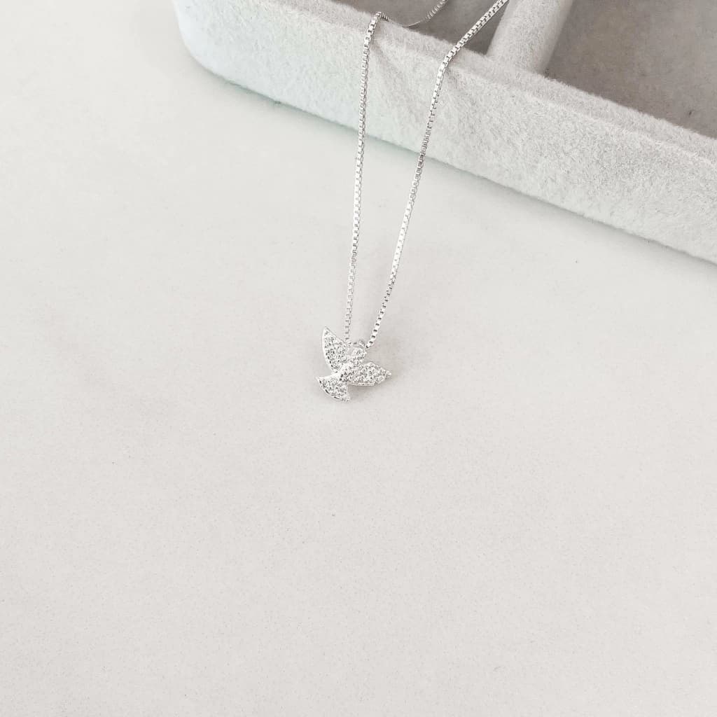 Colar Espírito Santo Cravejado 10mm Prata 925 - imagem 1