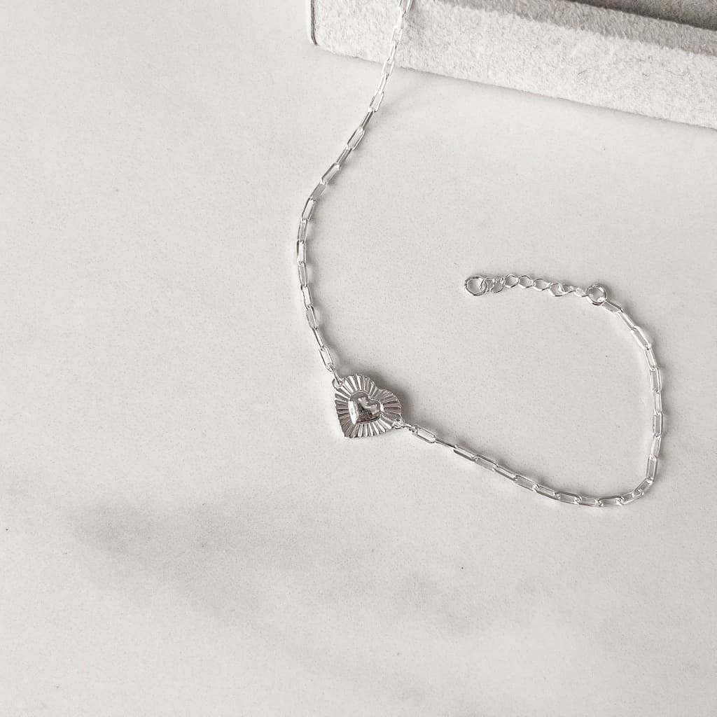 Pulseira Entremeio Coração Riscado 10mm - imagem 1